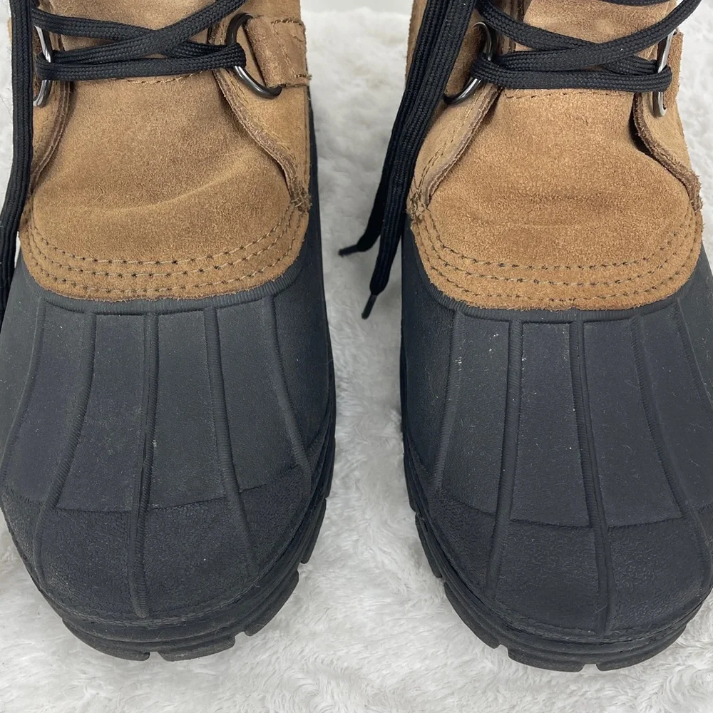 BASS LEATHER DUCK MENS  Brown and Black Winter Boots SIZE 7